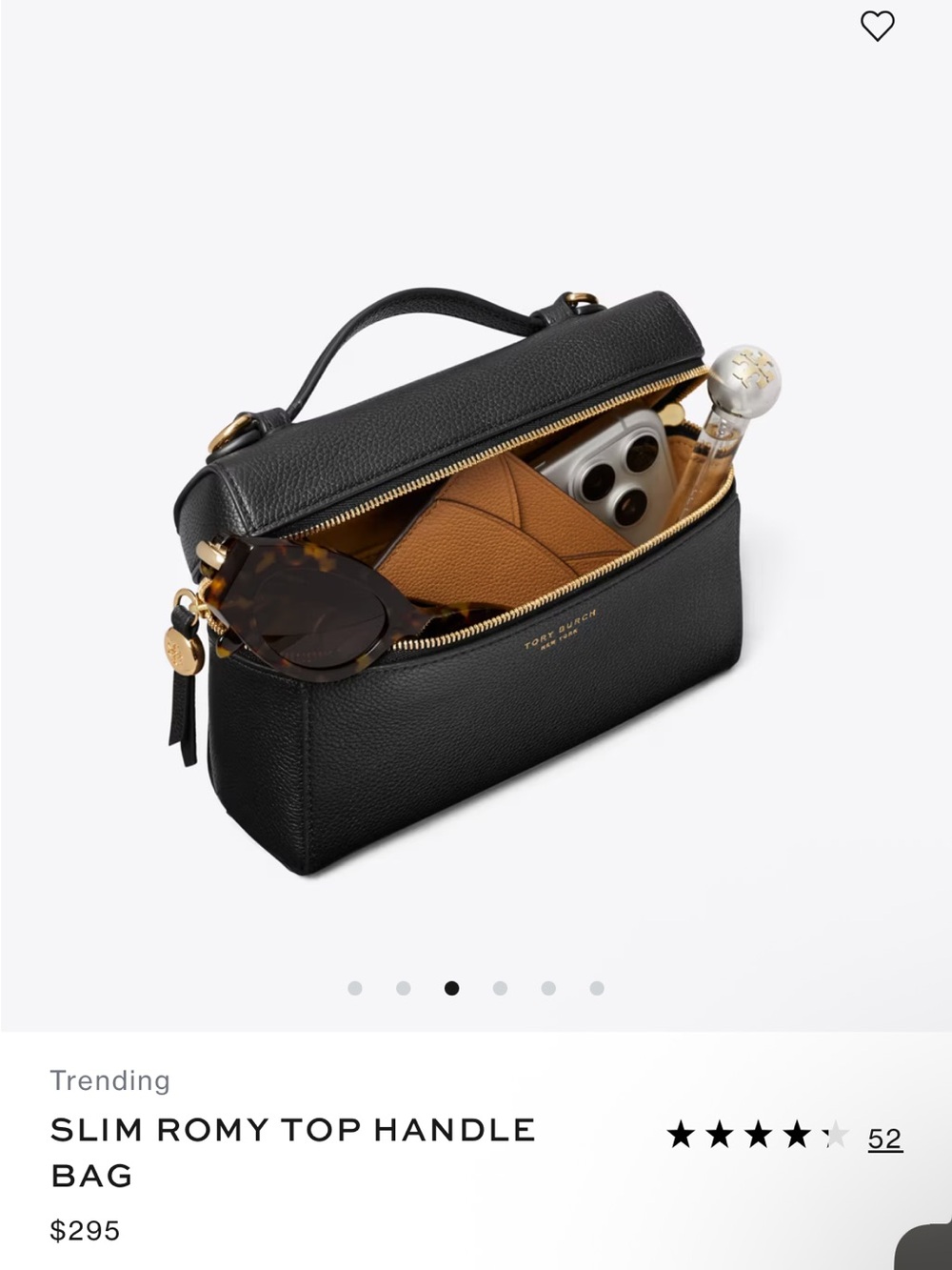TORY BURCH SLIM ROMY TOP HANDLE
BAG in Black Leather Crossbody Bag like new - Picture 16 of 16